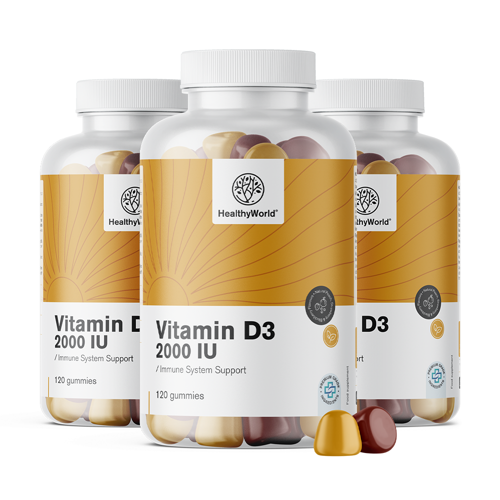 Vitamín D3 2000 tj. vo forme želatínok.