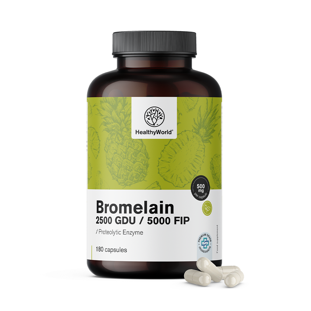 Bromelain 500 mg v kapsulách.