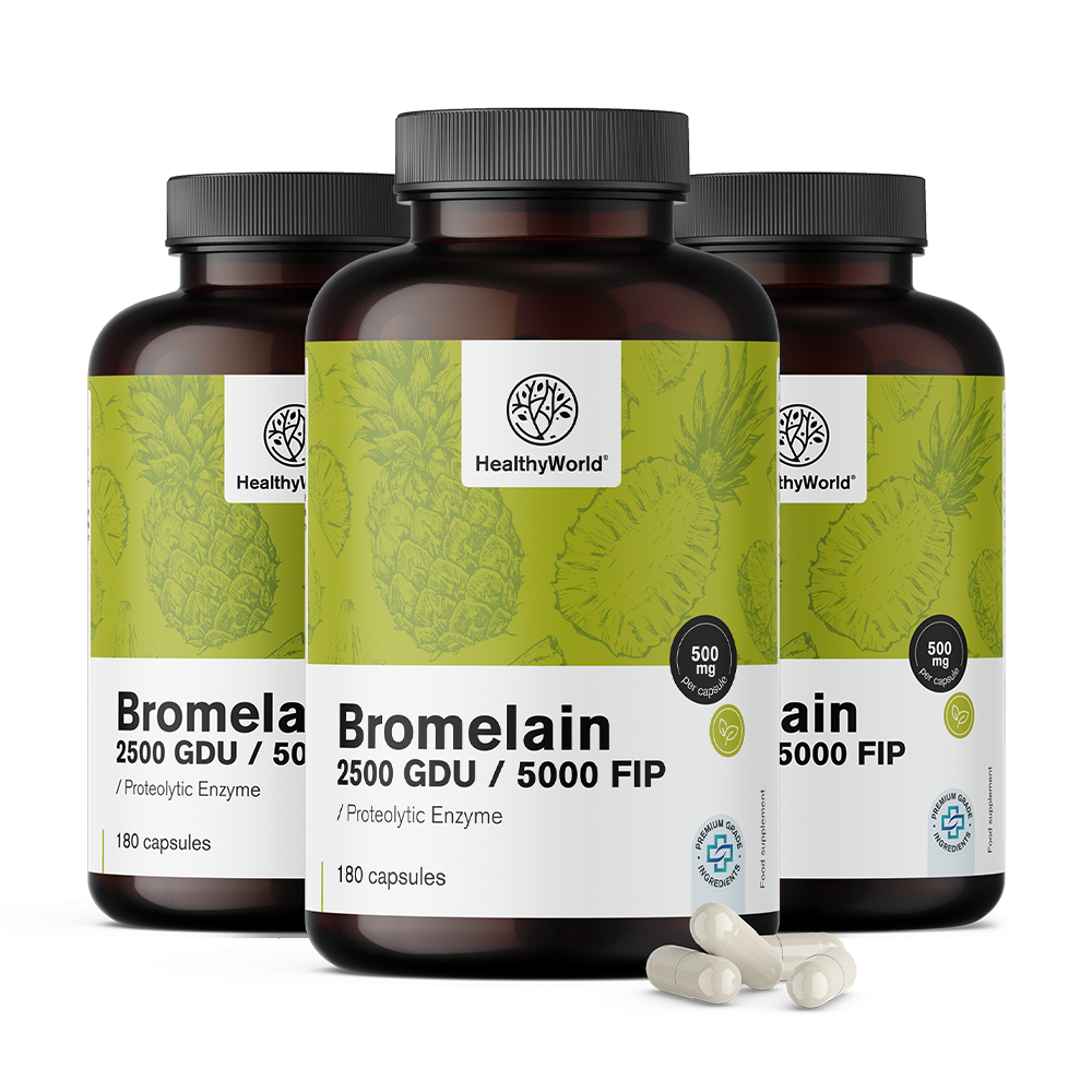 Bromelain 500 mg v kapsulách.