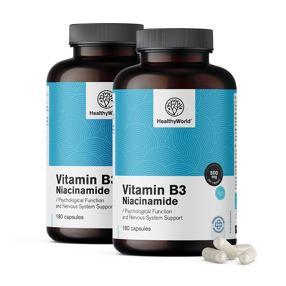 Vitamín B3 500 mg vo forme kapsúl.
