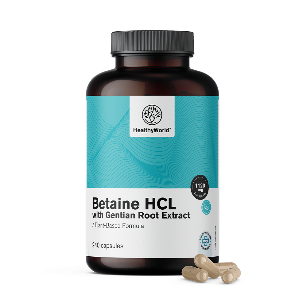 Betain HCl 1120 mg s enciánom.
