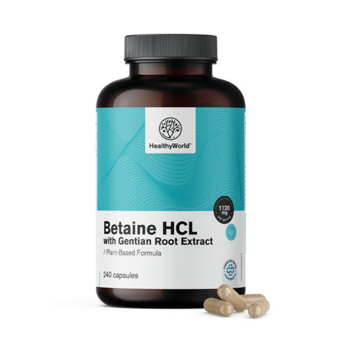 Betaín HCL 1120 mg, 240 kapsúl