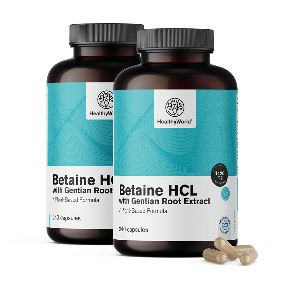 Betain HCl 1120 mg s enciánom.