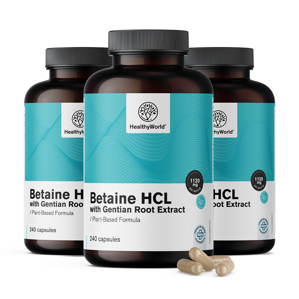 Betain HCl 1120 mg s enciánom.