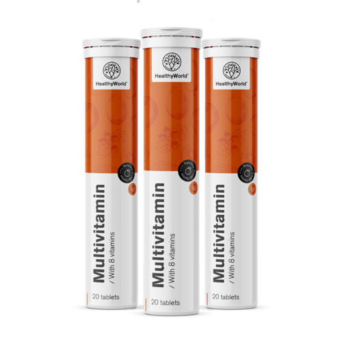 3x Multivitamíny – šumivé tablety, spolu 60 šumivých tabliet