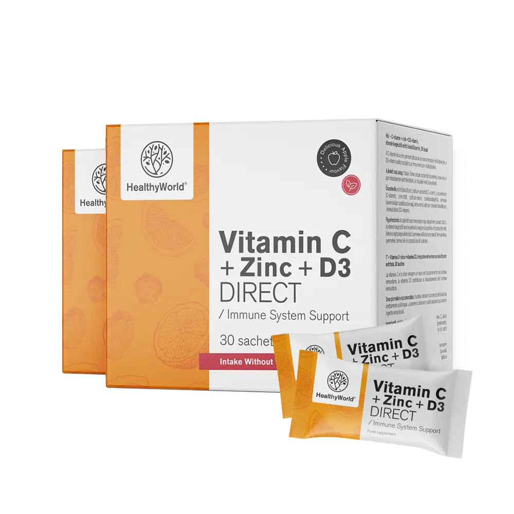 Vitamín C 500 + Zinok + D3 PRIAMO s príchuťou jablka