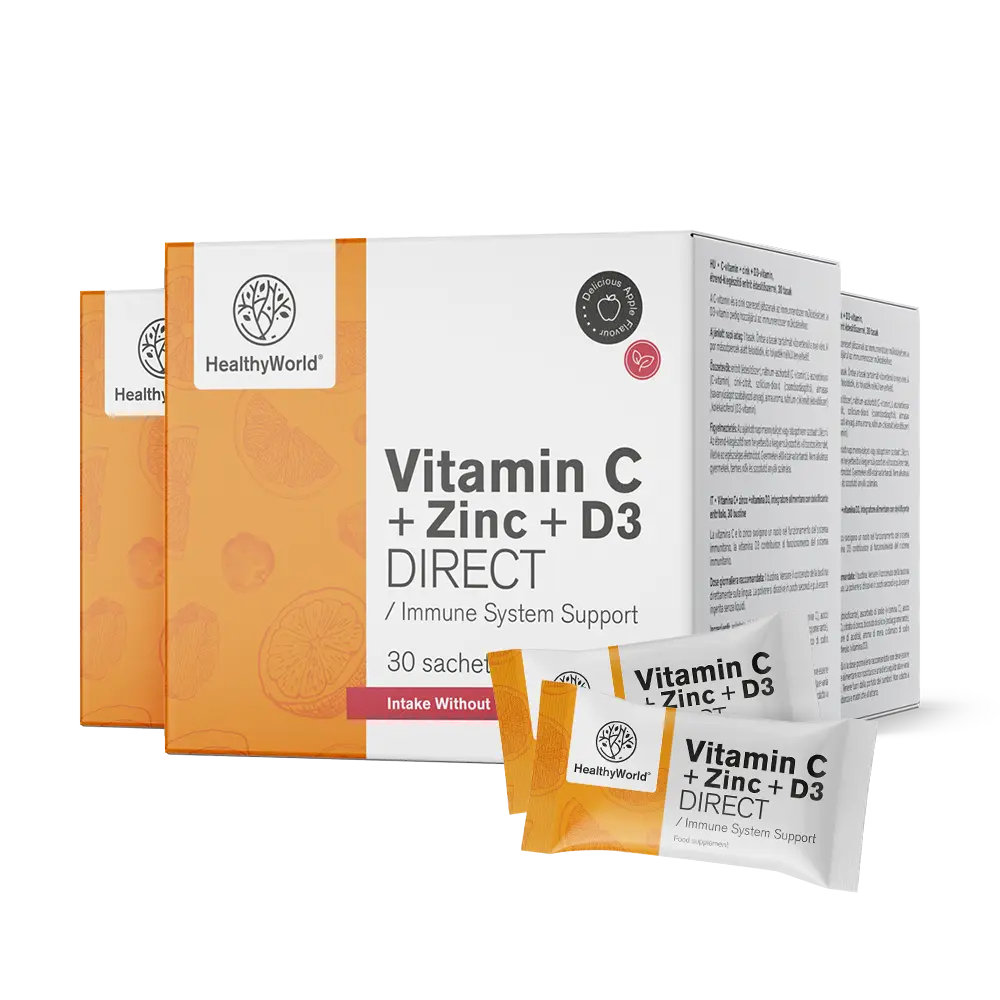 Vitamín C 500 + Zinok + D3 PRIAMO s príchuťou jablka