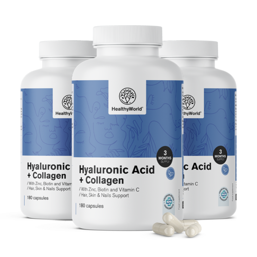 3x Kyselina hyalurónová + kolagén komplex, spolu 540 kapsúl
