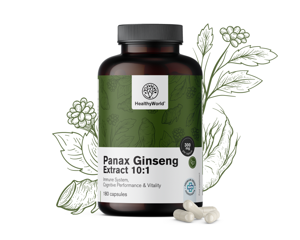 Panax Ginseng 300 mg - extrakt zo ženšenu 10:1