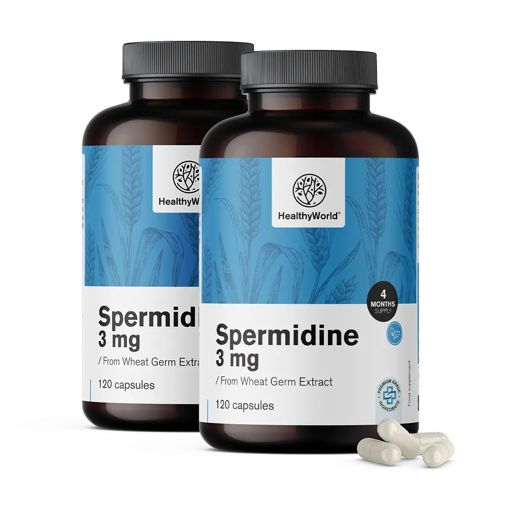 Spermidín 3 mg - z extraktu pšeničných kalčíkov.