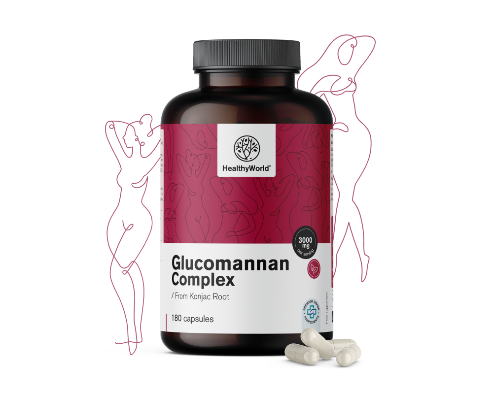 Glukomanán komplex 3000 mg.