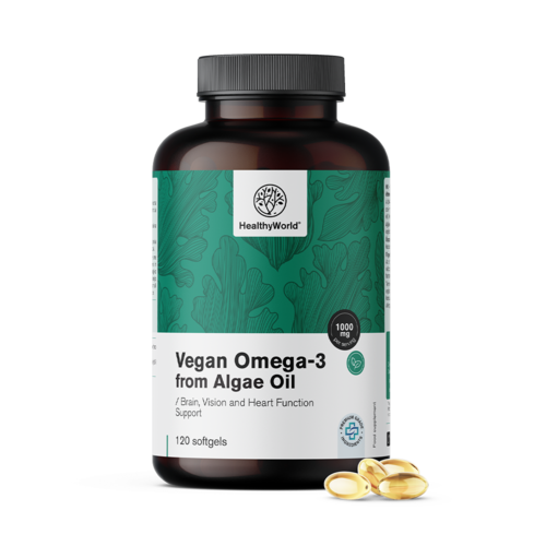 Vegánske omega-3 1000 mg – z rias, 120 mäkkých kapsúl