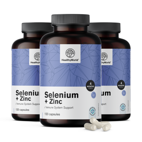 3x Selén + zinok, spolu 360 kapsúl
