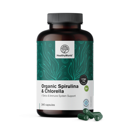 Spirulina a chlorella 1740 mg, 240 kapsúl