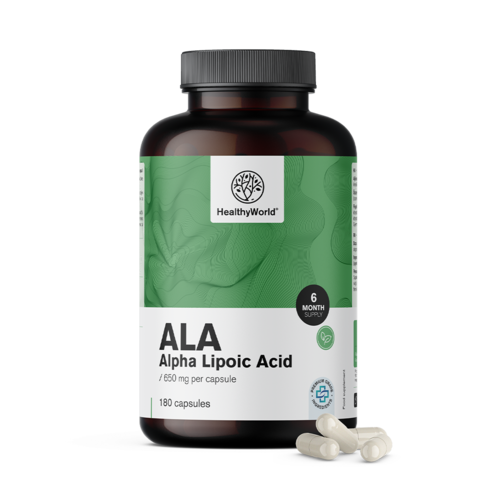 ALA – kyselina alfa-lipoová 650 mg, 180 kapsúl
